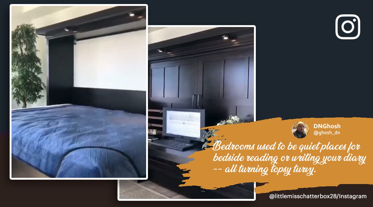 Innovative video, bedroom to office, work from home, bedroom converted into office desk, working, WFH, Harsh Goenka, Twitter, viral, trending