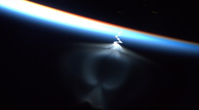 Soyuz launch captured from the International space station
