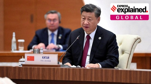 Chinese President Xi Jinping attends a meeting of heads of the Shanghai Cooperation Organization (SCO) member states at a summit in Samarkand, Uzbekistan, September 16, 2022. (Foreign Ministry of Uzbekistan via REUTERS)