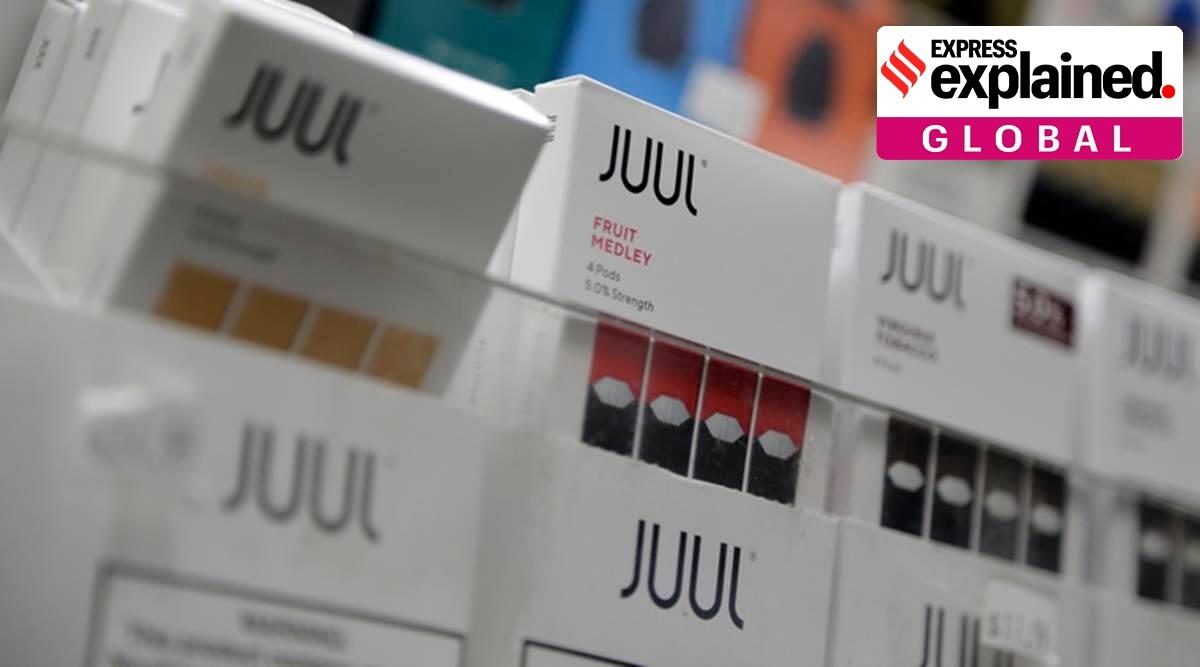 Juul products displayed at a smoke shop in New York. (AP Photo)
