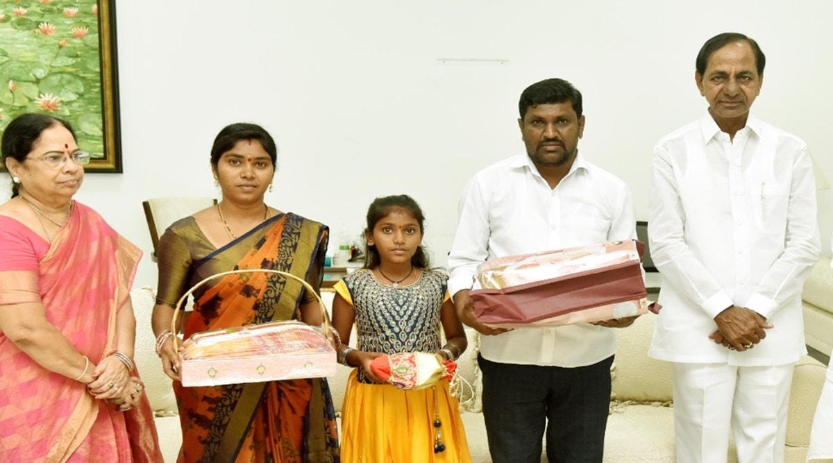 telangana-cm-kcr-names-9-year-old-girl-fulfills-parents-wish