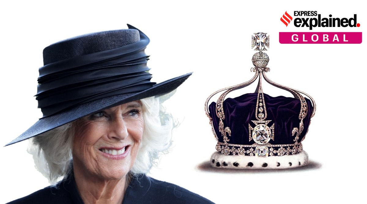 The crown with the Kohinoor diamond has been worn by the Queen Consort — the person who is married to the King but is not a queen through the line of succession. (Sources: Reuters, Wikimedia Commons)