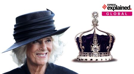 The crown with the Kohinoor diamond has been worn by the Queen Consort — the person who is married to the King but is not a queen through the line of succession. (Sources: Reuters, Wikimedia Commons)