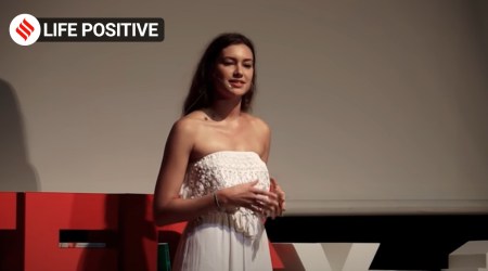 The speaker believes in the power of self love (Source: Screengrab of Caitlyn Roux Ted Talk)
