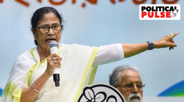 West Bengal Chief Minister and TMC supremo Mamata Banerjee addresses the party's organisational meeting, at Netaji Indoor Stadium in Kolkata, Thursday, Sept. 8, 2022.  (PTI)