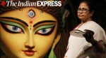 Chokkhu Daan, Chokkhu Daan ritual, what is Chokkhu Daan, Durga Puja celebrations, Goddess Durga idol, painting Goddess Durga eyes, Mahalaya, ritual, Mamata Banerjee painting Durga idol, indian express news
