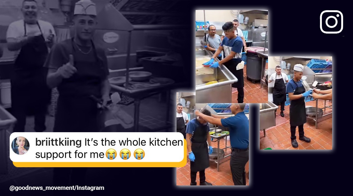 Man gets promoted, dishwasher to cook, restaurant, fast-food employee, worker, promotion, inspiring, inspire, strangers, kindness, co-workers, viral, trending