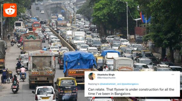 Man met his wife, Bengaluru traffic, Bangalore, IT hub, peak Bengaluru, Twitter, Reddit, netizens relate, flyover, under-construction, viral, trending