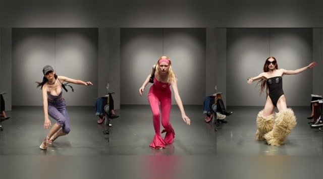 Milan Fashion Week, Milan Fashion Week 2022, models tripping Milan Fashion Week, models falling Milan Fashion Week, social commentary Milan Fashion Week, indian express news