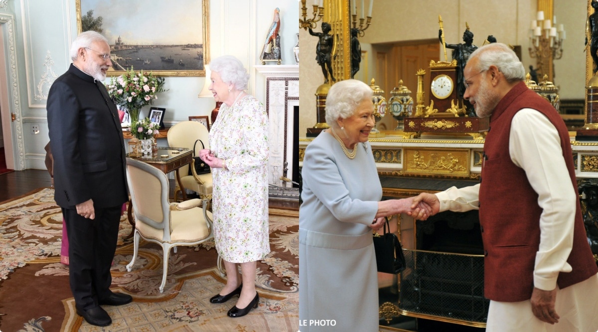 Prime Minister Narendra Modi and Queen Elizabeth II (Twitter/@NarendraModi)