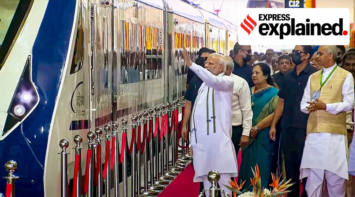 Prime Minister Narendra Modi flags off the Gandhinagar-Mumbai Vande Bharat Express, in Gandhinagar on Friday. (Photo: PTI)