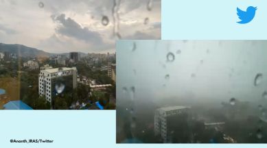 Mumbai rains, Mumbai rains time-lapse, Mumbai rains viral video, time lapse catches short mumbai rains, intense mumbai rains, Indian express