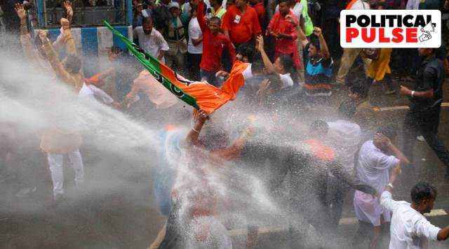 Since the violence Tuesday, in statements and on social media, the TMC has been underlining that the BJP is a “destructive party”. (Express photo: Shashi Ghosh)