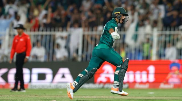 Naseem Shah stepped up to hit two sixes that no one who watched will forget. (Twitter/Pakistan Cricket)