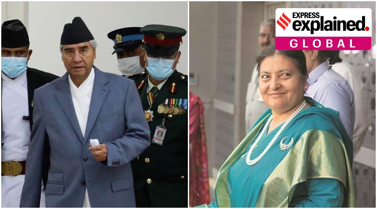 Nepal Prime Minister Sher Bahadur Deuba (left) is at loggerheads with President Bidhya Devi Bhandari. (File Photos)