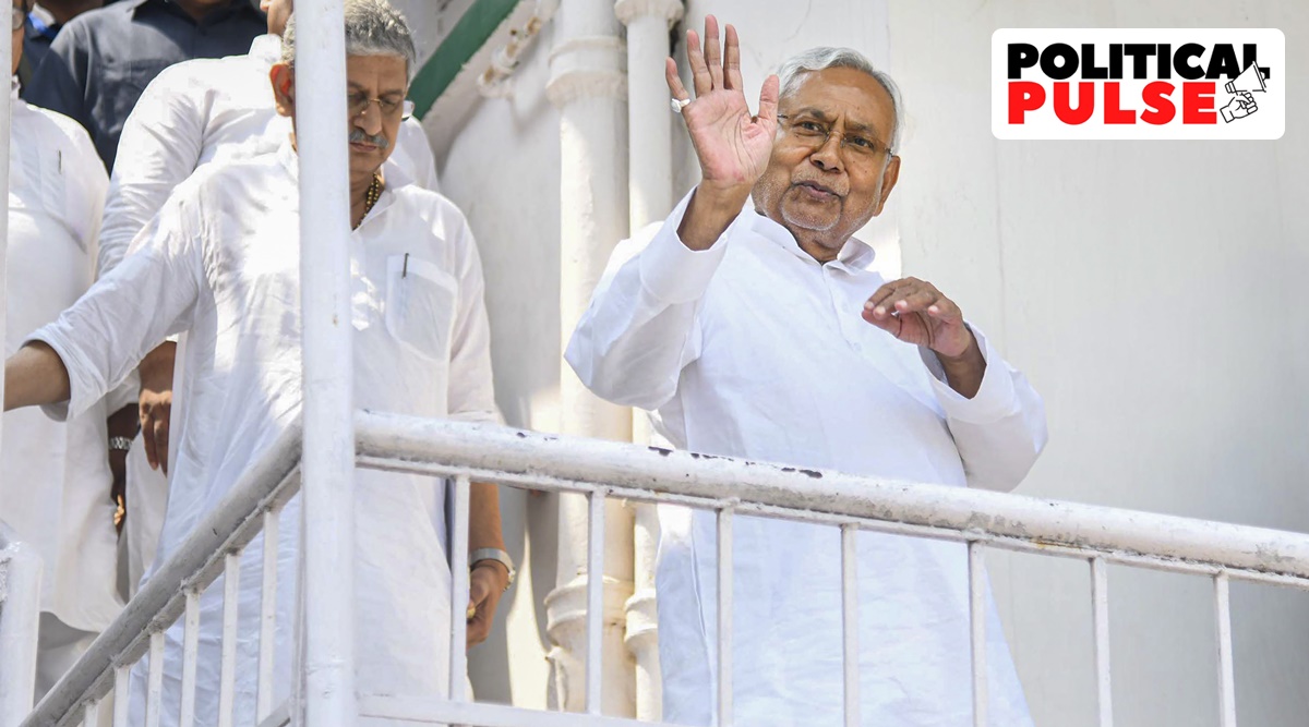 Bihar Chief Minister Nitish Kumar visits the Janata Dal (United) office to inspect the preparation for the party's national executive and national council meetings, in Patna. (PTI)