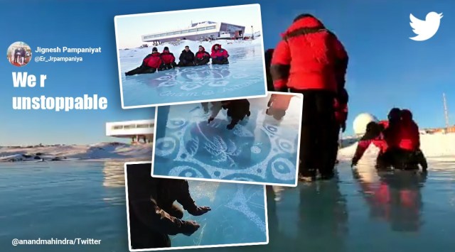 Onam in Antarctica, flower carpet, onam celebration in Antartica, Keralities celebrate onam, floral design, flower carpet, indian express