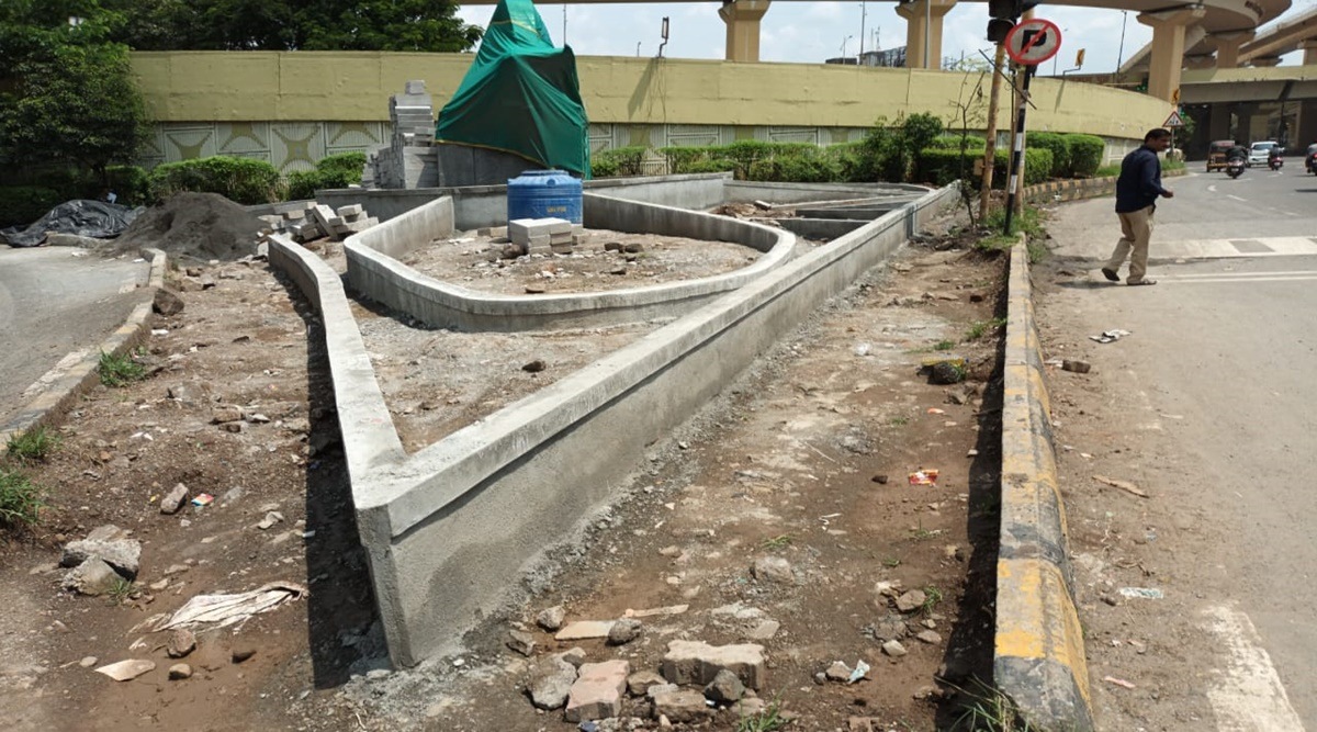 The sculptures were initially meant to be inaugurated in June by then deputy chief minister Ajit Pawar. (Express photo)