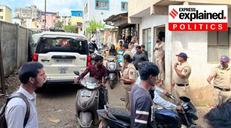 The NIA conducts searches in Pune on Thursday. Searches were conducted in 10 states across the country. (Express Photo: Arul Horizon)