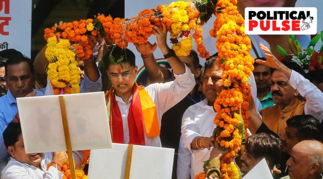 Sachin Pilot is garlanded by supporters during his 45th birthday celebrations outside his residence in Jaipur, Tuesday, Sept. 6, 2022. (PTI Photo)