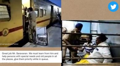 RPF, SI Saravanan, specially-abled, train, Indian Railways, RPF personnel, viral, trending