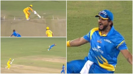 Watch: Suresh Raina takes a stunner against Australia Legends in Road Saf...