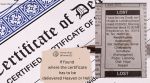 lost death certificate, newspaper ad for lost death certificate, death certificate, newspaper ad, indian express