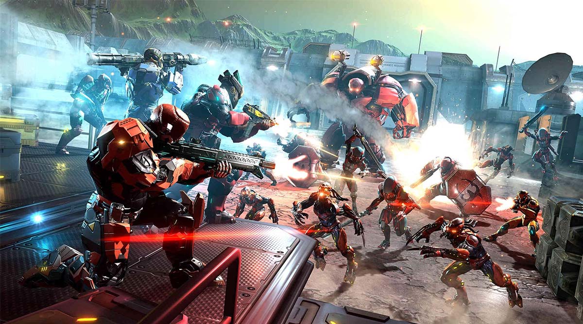 A marketing image of the sci-fi game Shadowgun Legends. (Image credit: Madfinger Games) 