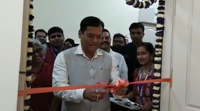 Union Minister of Ayush Sarbananda Sonowal on Thursday inaugurated the COE project at NIMHANS, Bengaluru. (Express Photo)