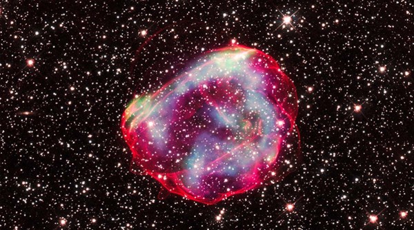 Composite image of a supernova remnant