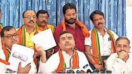 Bharatiya Janata Party (BJP), Trinamool Congress, Sukanta Majumdar, Gujarat Police, Suvendu Adhikari, West Bengal, Kolkata, West Bengal news, Kolkata news, India news, Indian Express News Service, Express News Service, Express News, Indian Express News