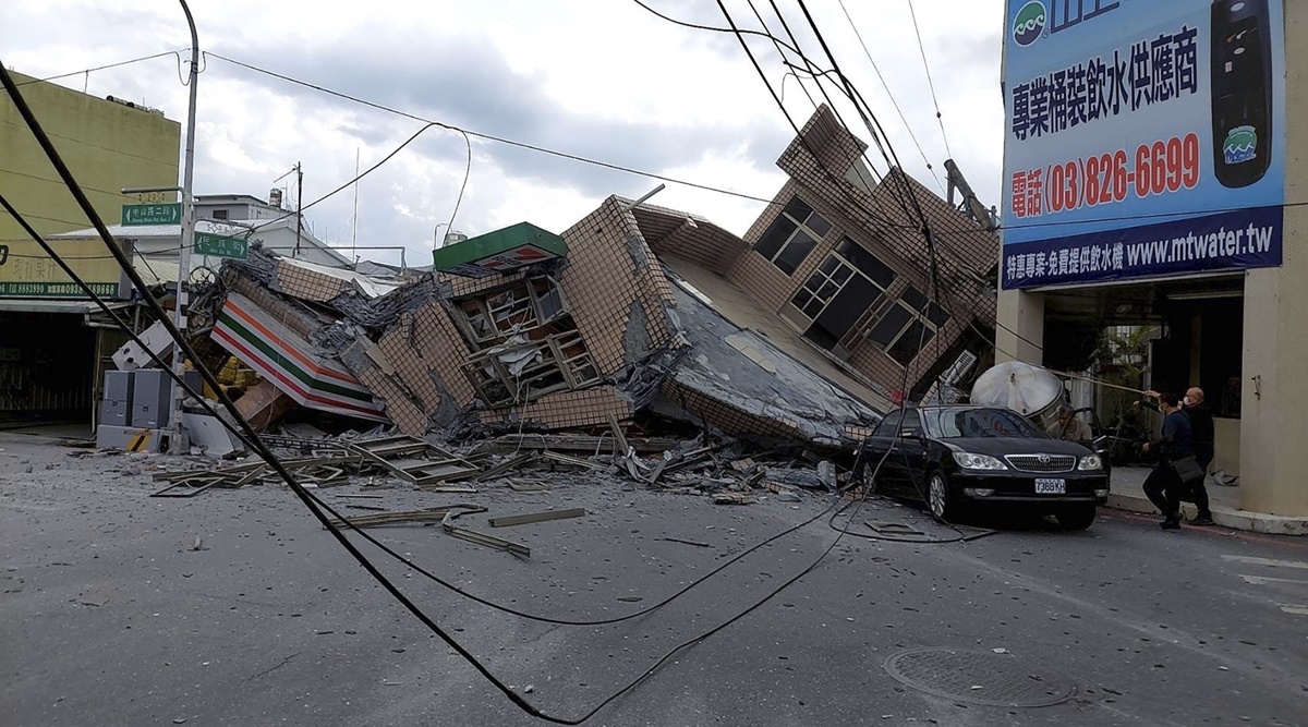 Strong earthquake hits southeastern Taiwan, building collapses | World  News,The Indian Express
