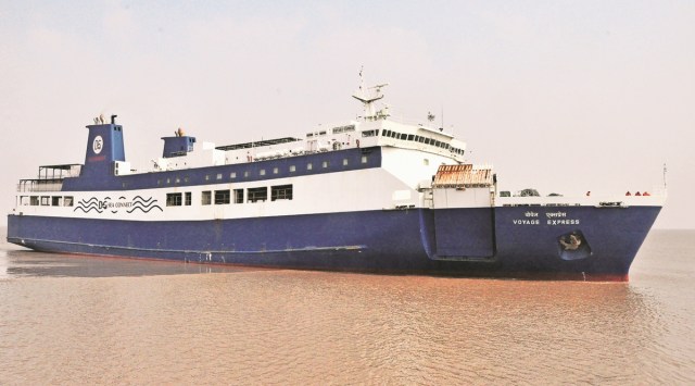 The vessel ‘Voyage Express’ launched by the ISPL. (Express photo by Hanif Malek)