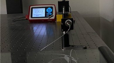 The experimental setup used to transfer power wirelessly with infrared light