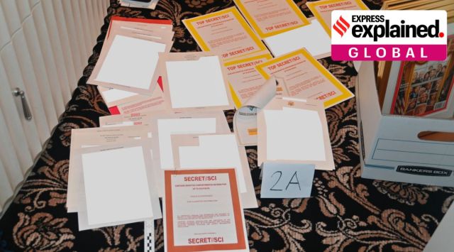 This image shows documents seized during the Aug. 8 FBI search of former President Donald Trump's Mar-a-Lago estate. (Department of Justice via AP)