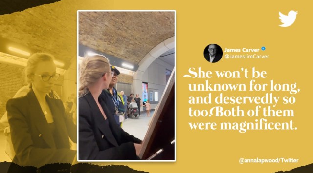 Strangers, musical tribute, Queen Elizabeth II, London Bridge station, Anna Lapwood, Pembroke College, Cambridge, security guard, Marcela, viral, trending, Indian Express