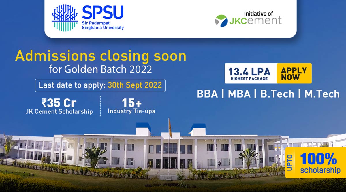 JK Cement’s SPSU Udaipur Launches ‘Golden Batch 2022’ In Collaboration Wi...
