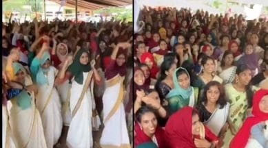 onam, Kerala, Government HSS Wandoor, Malappuram, girls dancing on Onam, onam celebration video, indian express