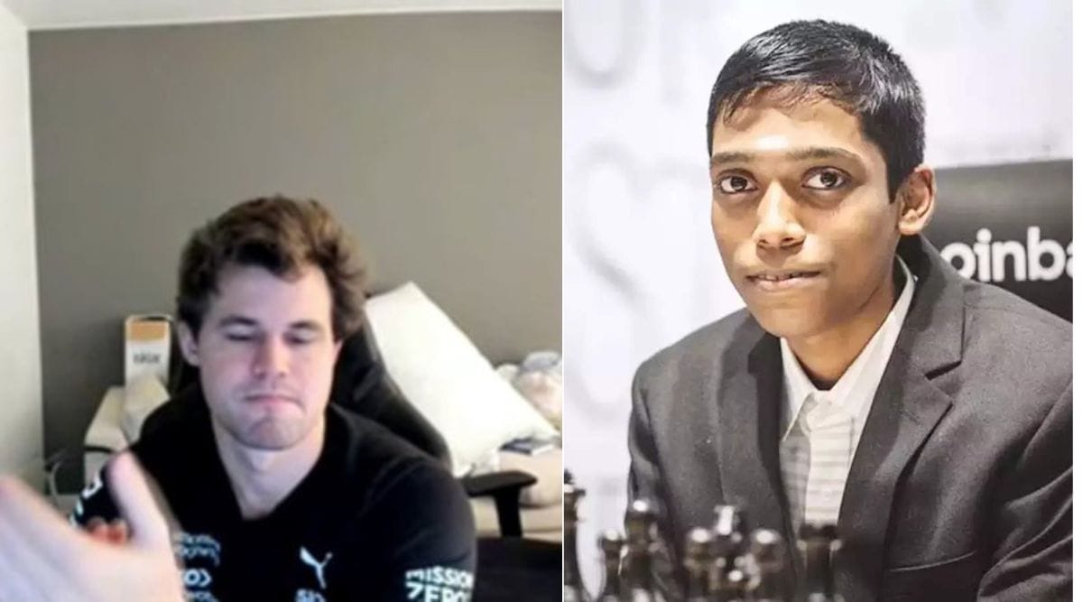 Enquanto Praggnanandhaa e Magnus Carlsen lutavam pelo primeiro