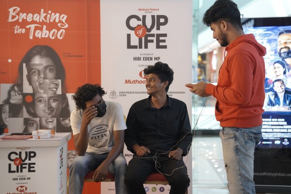 WATCH  Men Experience Period Pain Through Simulator That Is Set Up In  Kochi Mall