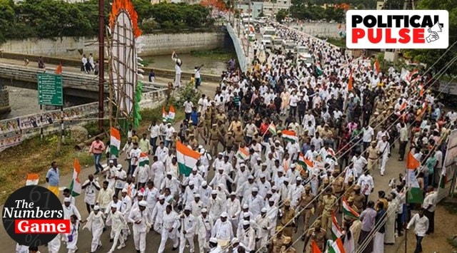 Congress leader Rahul Gandhi with senior leaders and party workers during the 'Bharat Jodo Yatra', in Kanyakumari, Thursday (PTI)
