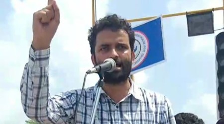 Dr Mohd Sohail speaking at one of the protest rallies organised by assistant professors whose selection process has been quashed by Punjab and Haryana High Court