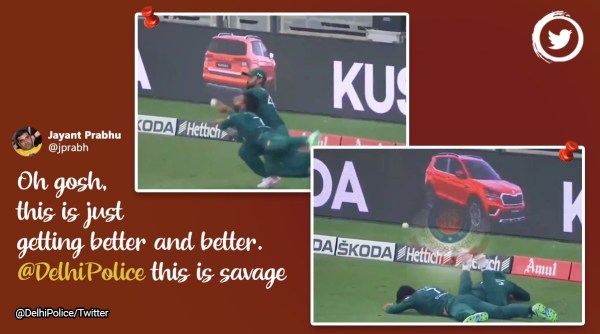 Delhi police tweets, Delhi police asia cup tweet, Pakistan vs Sri Lanka Asia Cup, Asia cup 2022, Pakistan dropped catch Asia cup final, Indian express