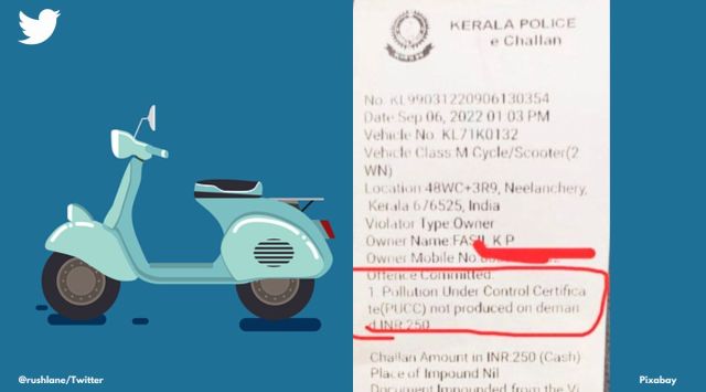 Anand Mahindra, Anand Mahindra tweets, Pollution Under Control certificate, pollution violation chalan for electric scooter, driver of e scooter gets chalan for pollution certificate, Indian express