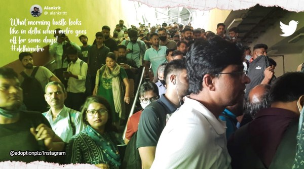 Delhi metro, Delhi metro halted, Delhi metro yellow line delay, Sultanpur and Ghitorni station metro service disrupted, Delhi metro service disrupted, DMRC tweets, Indian express