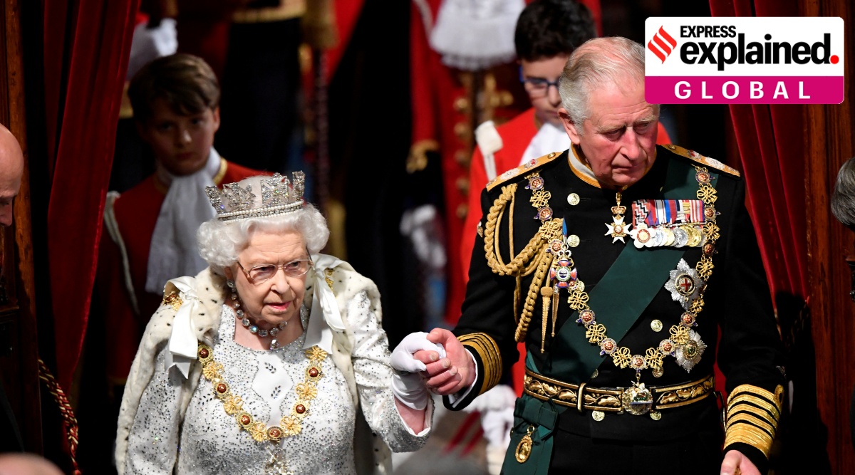 Britain's Queen Elizabeth arrives at the State Opening of Parliament with Charles, Prince of Wales, in London, Britain October 14, 2019. REUTERS/Toby Melville/Pool/File Photo