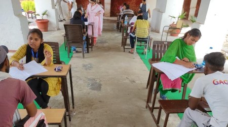 During an ongoing survey in one of the jails. (Express Photo)