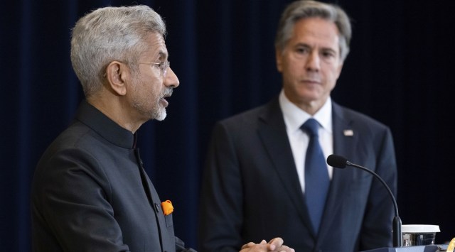 Jaishankar with Blinken on Tuesday. (AP)