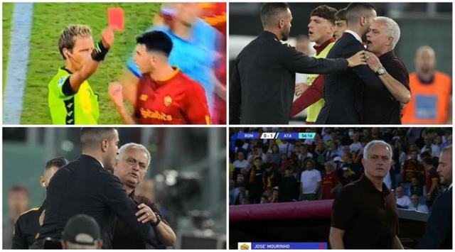 All Hell Breaks Loose Jose Mourinho Clashes With Referee After Seeing Red Football News The 