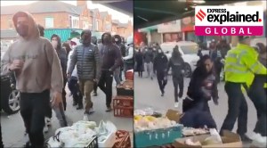 Why are mobs fighting on the streets in Leicester, UK?